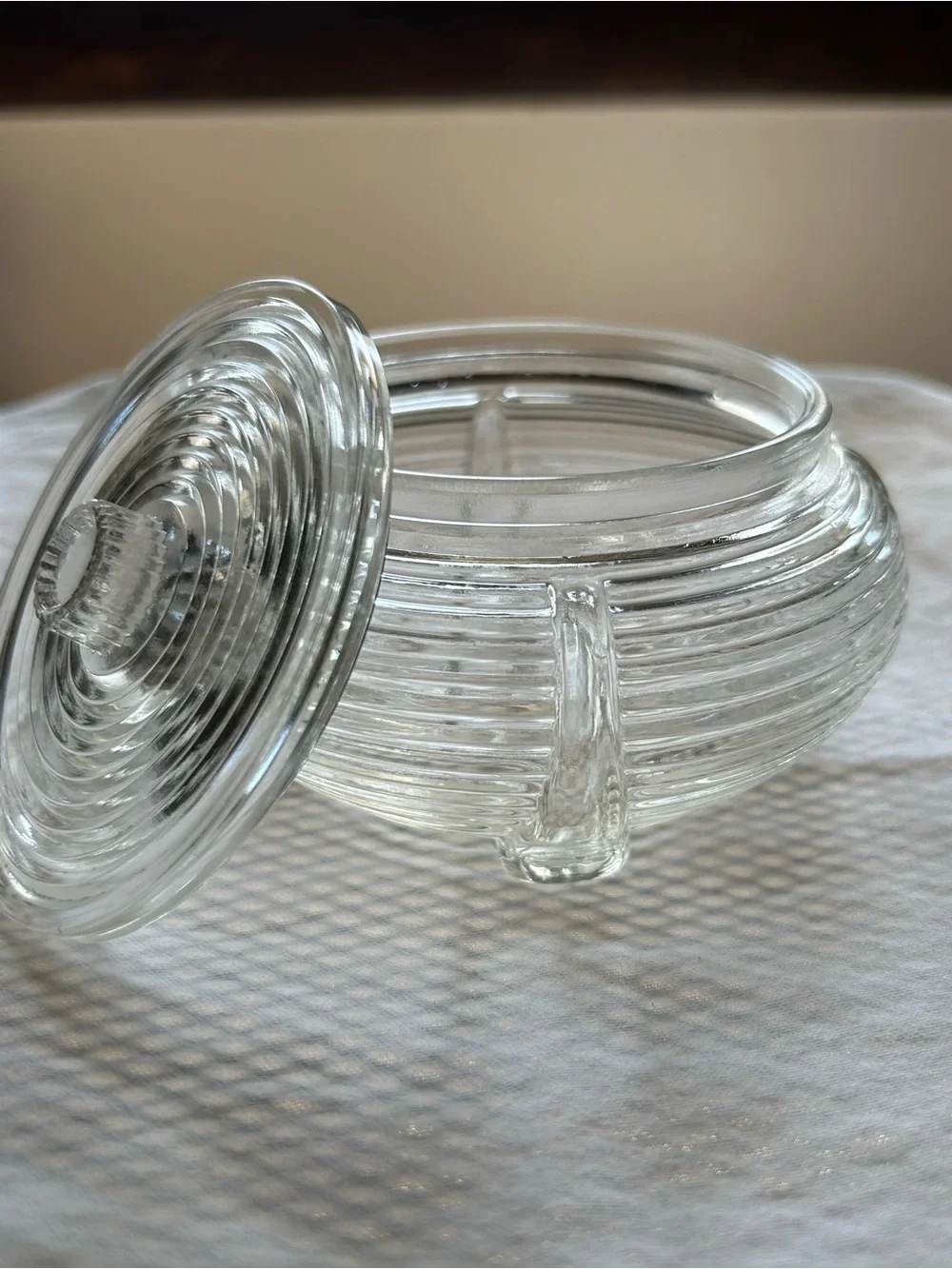 Vintage Art Deco Glass Powder Jar